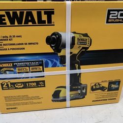 DEWALT 20V Max Impact Driver Kit with POWERSTACK Battery comes with bag charger & drill  & battery  (New)