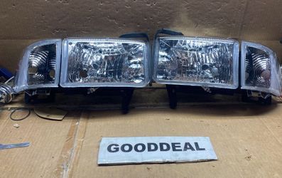 #97 Fit 94-02 Dodge Ram 1500/2500 Chrome Light Lamp Clear Headlights OE Style 