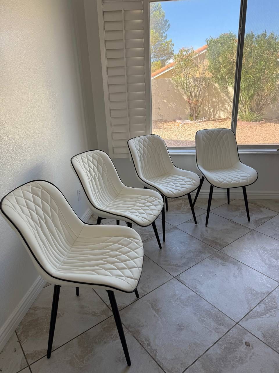 YOUNIKE Modern Dining Chairs with Metal Legs Set of 4 Upholstered Dinner Side Chair,