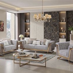 3PCS SOFA SET GOLD ANIMAL PRINT  (F)$2599 FREE LOCAL DELIVERY   