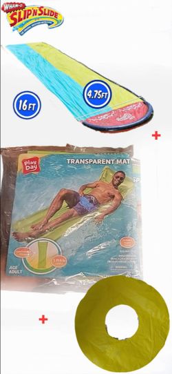 Water slide + inflatable pool accessories