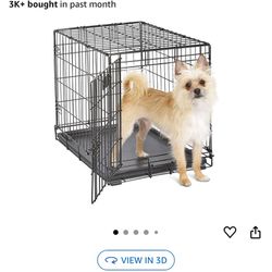 Free Pet Bed With Newly Enhanced Single Door iCrate Dog Crate, Includes Leak-Proof Pan, Floor Protecting Feet, Divider Panel & New Patented Featu