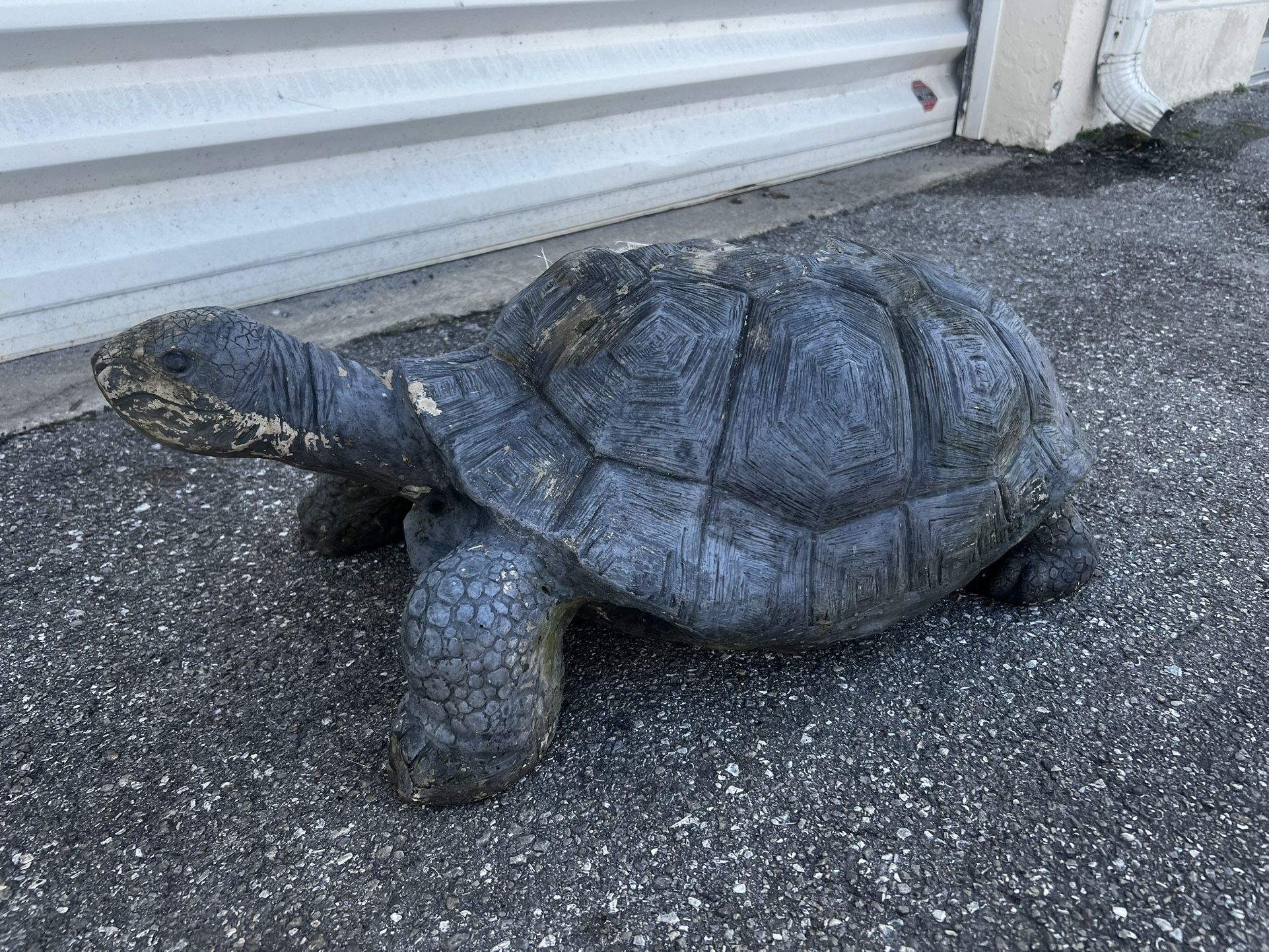 Outdoor Decorative Turtle Lawn Ornament! Has a large hole in one side. Could put flowers or a plant inside. Or cover it  36x18x12in