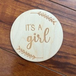 It’s a Girl Baby Wood Sign