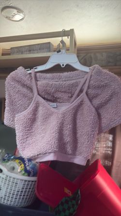 Cozy pink fluffy pajamas