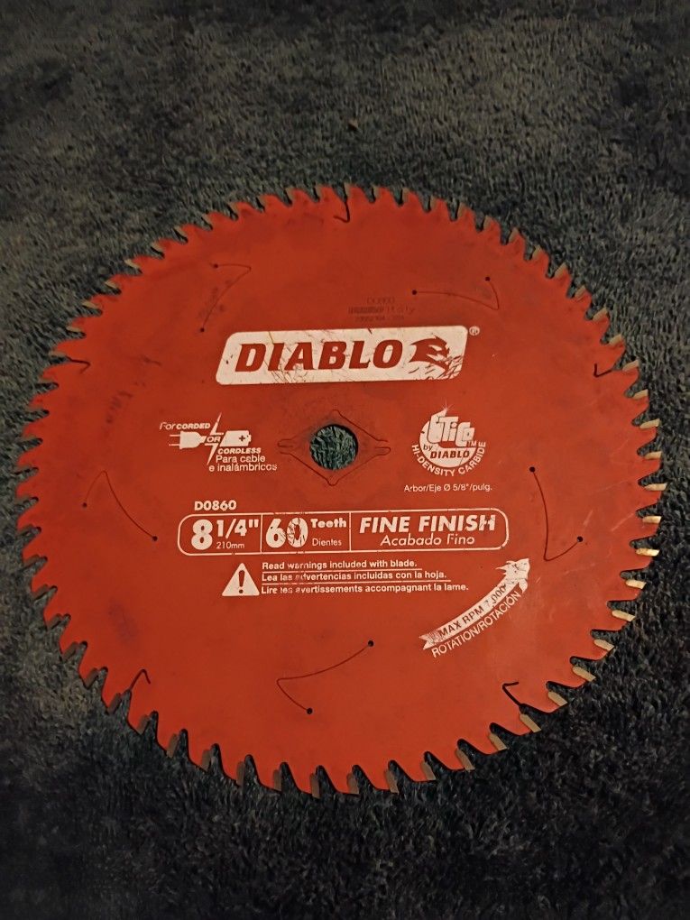 Diablo 8 1/4" 60 Tooth Saw Blade New