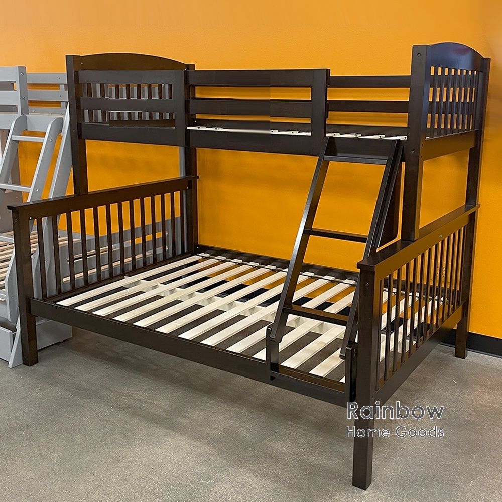 Bunk Bed, Twin / Full, Sturdy Wood Frame