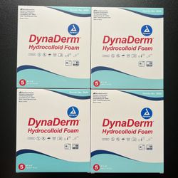 DYNAREX DYNADERM HYDROCOLLOID DRESSINGS, STERILE MOIST BANDAGES, 4” x 4”, FOAM & LATEX-FREE, PEEL-DOWN PATCHES (4 PACKS OF 5 - 20 COUNT)