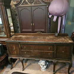 Antique Cabinet With Mirror 