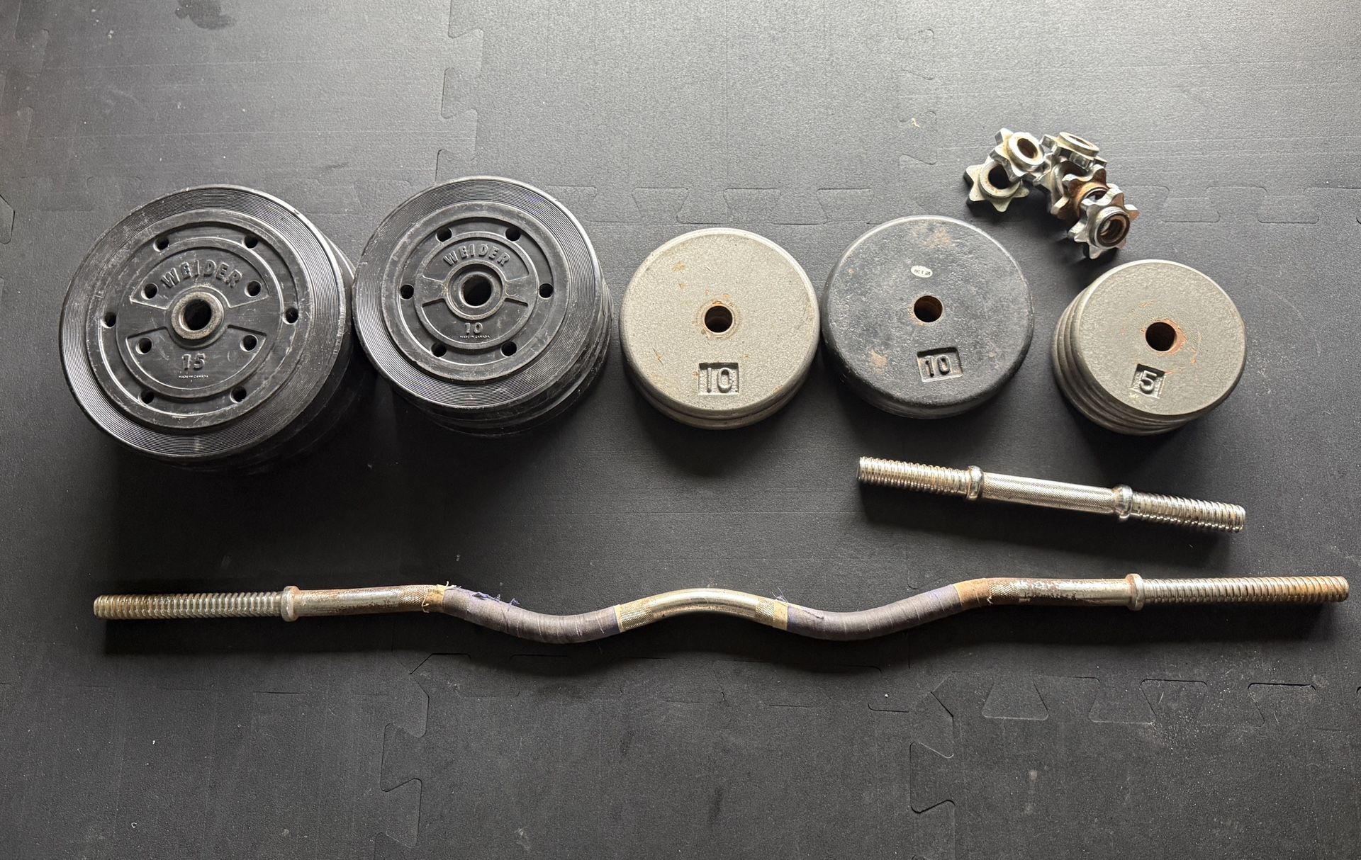 Curl Bar / Dumbbell / Weights (110Lbs)  Fitness Set 