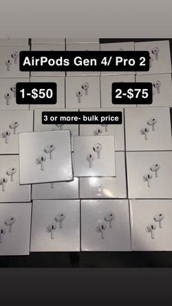 Apple AirPods 4th Gen & AirPods Pro 2nd Gen - Sealed, Bulk available