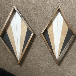 Wood Diamond Wall Art