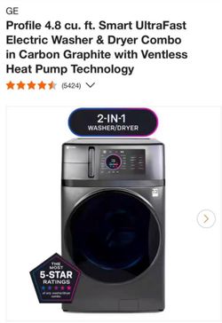 GE Profile 4.8 cu.ft. Smart Ultrafast Washer/Dryer Combo