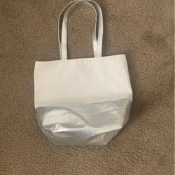 White And Silver Tote Bag