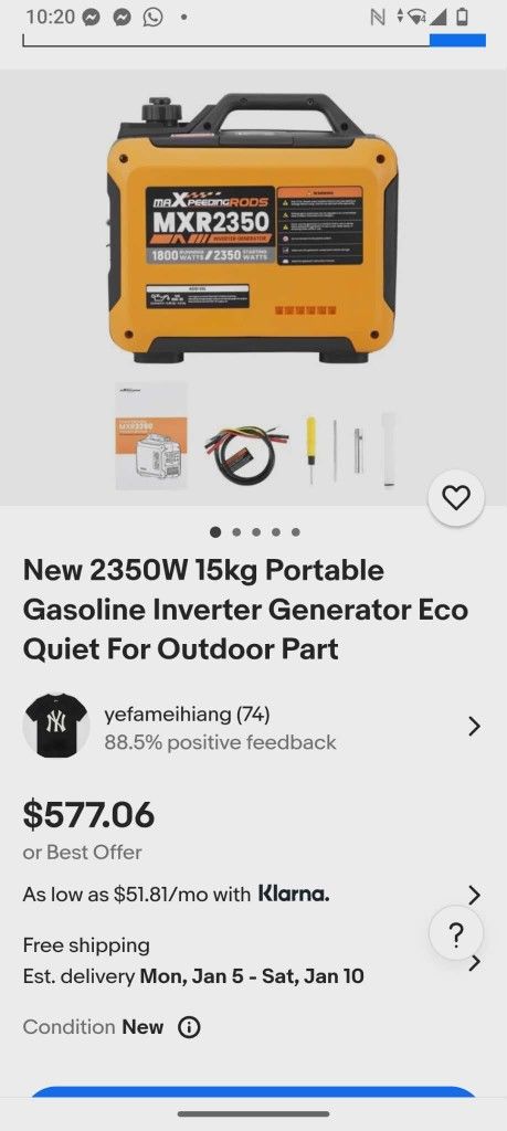 Generator Works Excellent