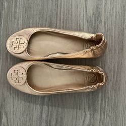 Tory Burch Brown Leather Ballet Flats Size 7