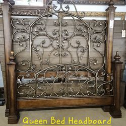 Queen Bed Wood & Iron We are located at 2811 East Bell road. Another Time Around Furniture.