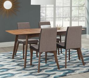 Natalie Mid-Century Dining Set – Table + 4 Chairs | Brand New | Ships to Your Door
