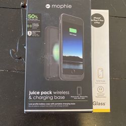 iPhone 6S Plus Mophie Charging Case And Glass