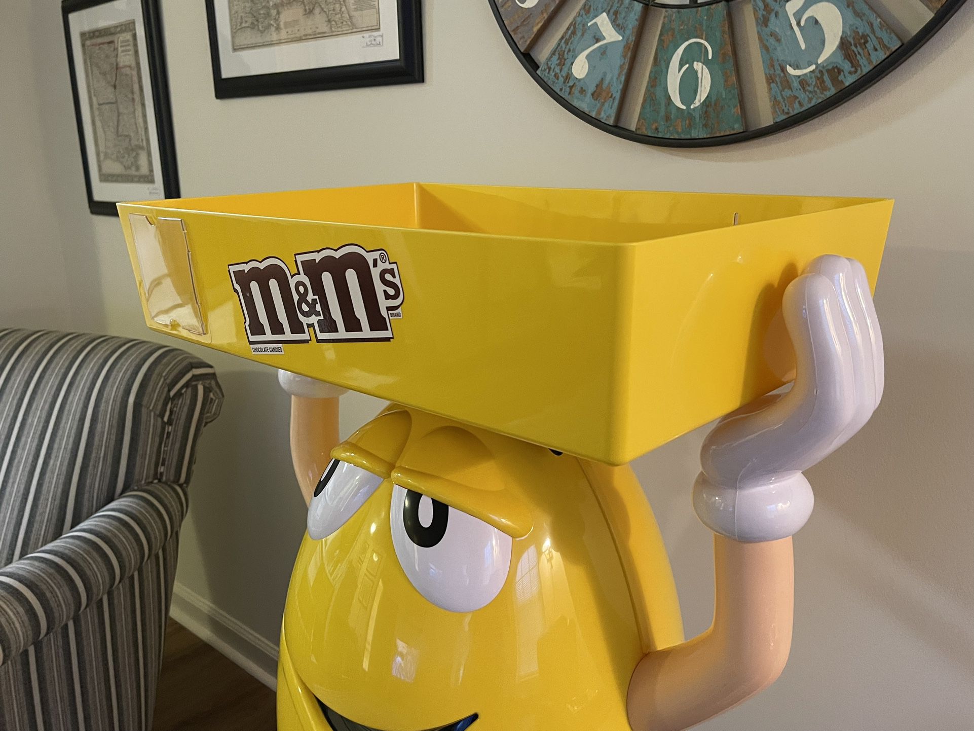 Yellow(RARE) Peanut M&M Store Display Mars Candy Store Display 46 Tall  w/Shelf