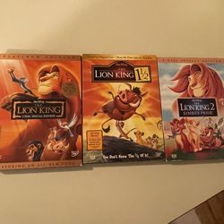 Lion King  , Lion King 1 1/2 , Lion King 2 DVDs 