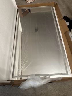 Large Rectangular Mirror with White Frame