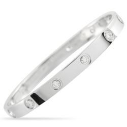 CARTIER LOVE 18k White Gold 10-Diamond Bracelet ‼️