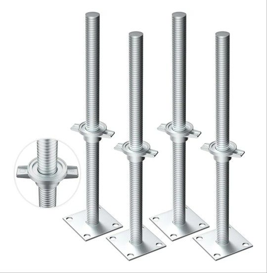 4 Pack 17" Hollow Heavy-Duty Adjustable Scaffold Leveling Jack