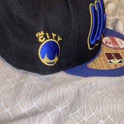 New Era Golden State Warriors Black & Royal Blue Snapback Hat