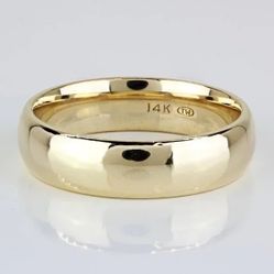 14k Yellow Gold Mens Comfort Fit Wedding Band Ring By Tessler & Weiss