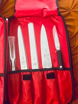 Mercer knife bag with knifes