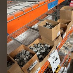 (LOT) NEW ASSORTED SIZE GALVANIZED PIPE STRAPS