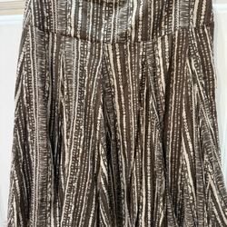 Summer brown and Tan Leopard striped Short Flair Shirt 4 