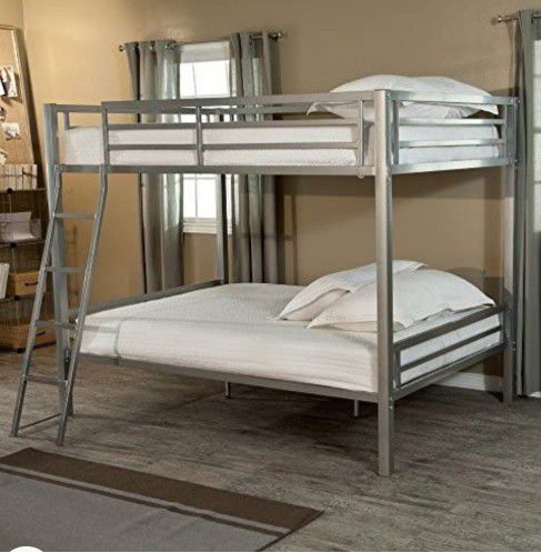 Full Size Metal Bunk Bed - Silver