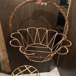 Rod Iron Basket For Plant Flower Basket