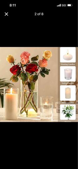 New-24 PCS, Glass Pillar Candle Holder, Clear Glass Cylinder Candleholder