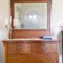 Antique Dresser With Mirror  Thumbnail