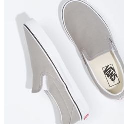 VANS GRAY SKIP ON VANS SLIP ON Unisex MENS SIZE 5 & WOMENS   7-1/2 