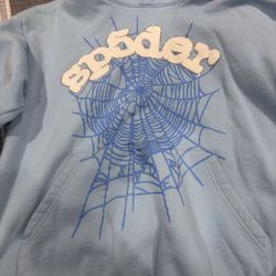 Sp5der hoodie “sky blue” medium 