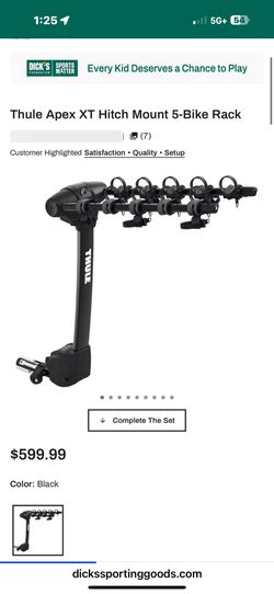 Thule Apex 5 Bike Rack Like New Never Used 