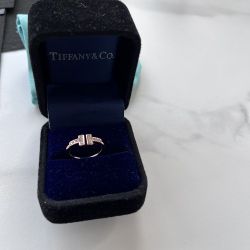 Tiffany T Wire Ring 18k Rose Gold Diamond
