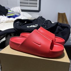 University Red Nike Calm Slides 