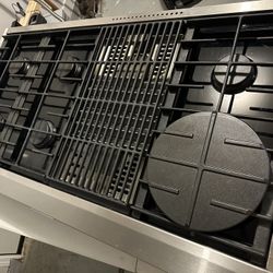 KitchenAid Gas Cooktop Stainless Steel 48” 6 Burners With Grill KGCP482KSS