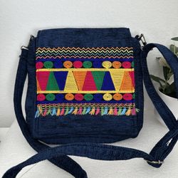 Colorful Embroidered Crossbody Bag