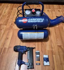 ((TAKEN OFFERS!)) Campbell Hausfeld Twin-Tank Air Compressor with Nail Gun