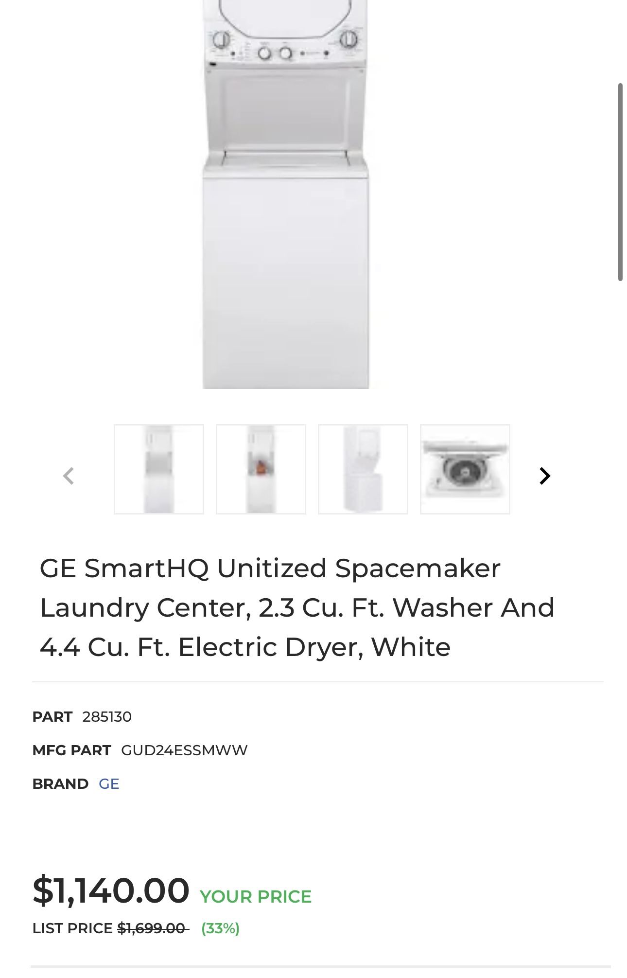 Washer And Dryer GE