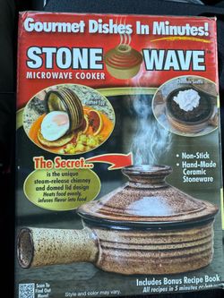 Stone Wave Microwave Cooker – Ceramic Gourmet Cooker w/ Recipe Book