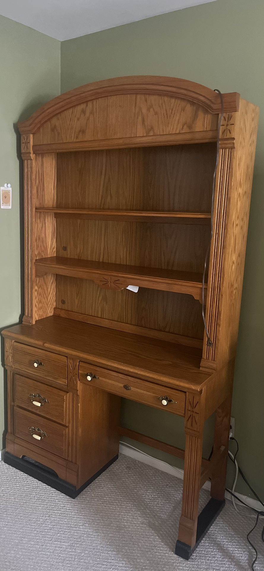 Desk With Shelf Unit & Chair