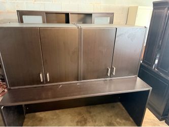 Overhead Wall Cabinet / Hutch — 4-Door, Espresso