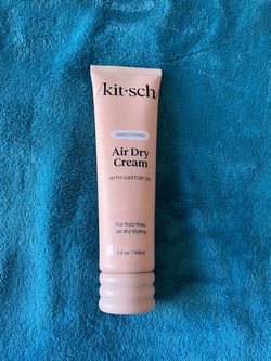 /Kit•sch\, smoothing air curl dry cream, for nice styling curly or wavy hair, for frizz free, air drying styling, made with castor oils for smooth and